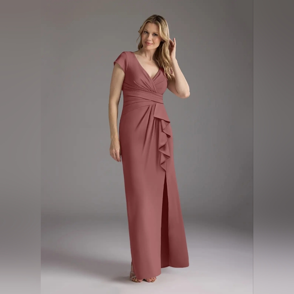 💙 40. Azazie Custom Plus Size Tana Desert Rose Bridesmaid Dress